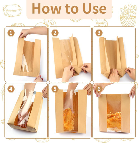 WINKIO 30 13.7 8.3 3.5 Inch 30 Pcs Bread Bags for Homemade Bread, x x Large Sourdough Kraft Paper Bakery Bags
