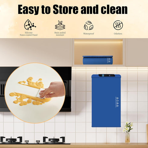 Countertop 6-Level 6-Hour Warming Mat for Food Large, Electric Silicone Food Warmer Trays for Chafing Dishes