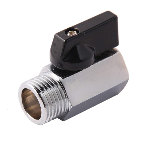 1/2" Brass Mini Ball Valve NPT Female x Male Shut-Off Valve