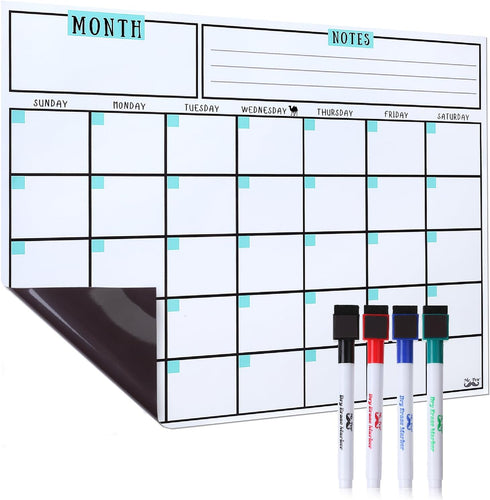 Mr. Pen- Dry Erase Calendar for Fridge - Magnetic Calendar with 4 Dry Erase Markers, Back to School Supplies