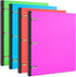 Telescoping 3 Ring Binder, 4PCS, Portable Plastic Binder with Foldable Front Cover, Holds 8.5" x 11" Paper