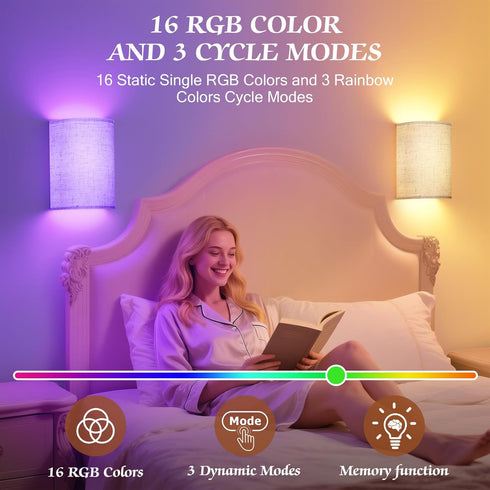 Set Dimmable 16 OCATO Battery Operated Wall Sconce: Wireless Wall Sconces of Two Magnetic Lamp Rechargeable Lights