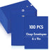 Geyee 100 Pcs Clasp Envelopes, Manilla Gummed Mailing Envelopes for Home Office, Dark Blue, 6 x 9 Inch