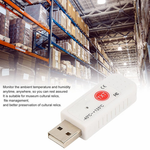 USB Thermometer Temperature, Inside Outside PC Sensor Double Sensor Computer USB Thermometer Data Logger Recorder