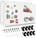 White 2Pack Magnetic Board, 17.5" x 11.4" Bulletin Board for Displaying Notes, Photos, with Dual Lock Tape and Screws