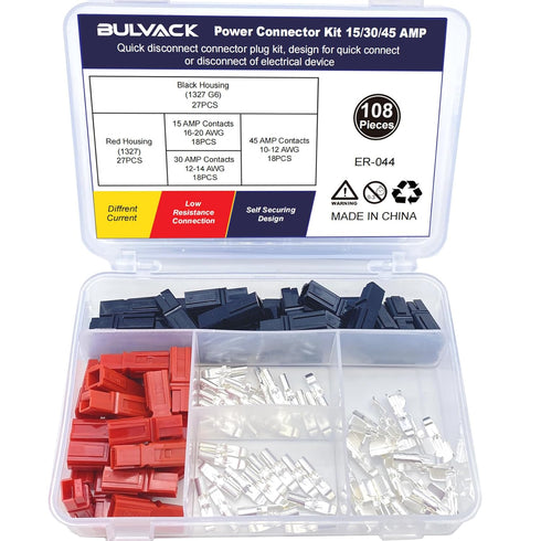 108 PCS 15/30/45 Amp Power Connectors Assortment Kit, Quick Disconnect Battery Connector Modular Terminals