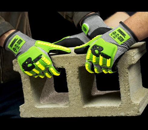 MAGID T-REX Flex Series Lightweight Impact Gloves, 1 Pair, NitriX Palm Coating, Size 7/S, Black & Green