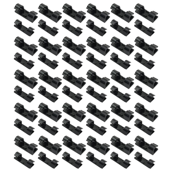Pro Bamboo Kitchen 60PCS 40/32mm Black Self Adhesive Cable Clamps Organiser Wire Clip Light Clip