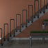 PAUANI 35cm U-shaped Industrial Iron Pipe Stairs Handrail - Metal Stair Railing, Anti-slip Side-mounted Stair Handrail