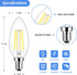 Brightever E12 Candelabra LED Light Bulbs 60 Watt Equivalent, 620 Lumen 6W Clear LED Filament Candle Bulbs, Daylight White 5000K Non-Dimmable Chandelier Light Bulbs for Ceiling Fan, Pack of 5 by Brightever