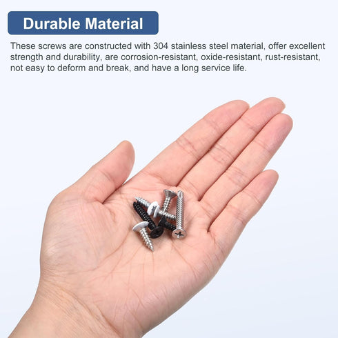 460Pcs Wood Screws Assortment Kit, 16 Sizes 304 Stainless Steel Phillips Flat Head Self Tapping Screws for Woodworking,