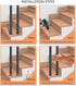 PAUANI Fence(Black-U,35CM(1.41FT)) Stairs Railing Handrails Kit - Metal Deck Railing - U/M Type Stairs Handrail, Safety