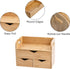 Hacaroa 3 Tier Bamboo Desktop Organizer with 3 Drawers, Portable Craft Box Cosmetic Storage for Office Supplies