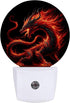 GANTINIR Red Dragon Night Light LED Lamp Round Plug into Wall Nightlight with