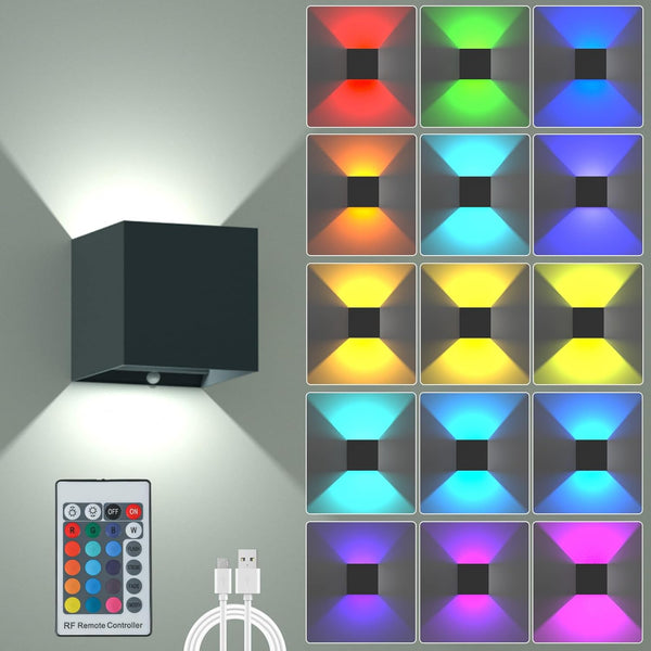 LED Wall Lights for Room Decor, 16 Colors RGB Wall Lamp, Battery