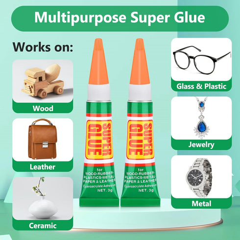 24 X 3g Super Glue Clear, Strong Adhesive for Shoe Repair, Plastic, DIY Crafts