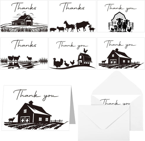 Motiskyy 24 Pcs 4H Thank You Cards with Envelopes Bulk Blank Thank You