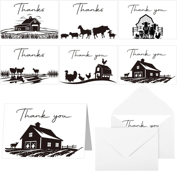 Motiskyy 24 Pcs 4H Thank You Cards with Envelopes Bulk Blank Thank You