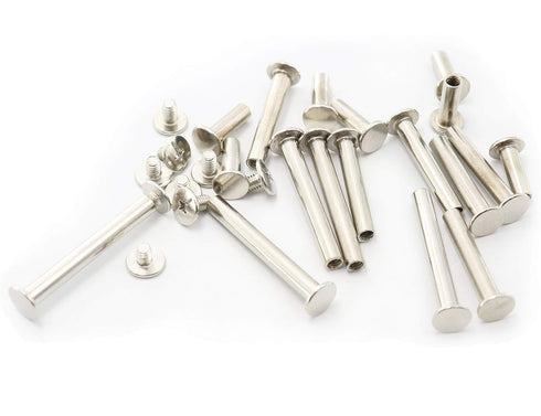 LBY 120pcs Chicago Screws Binding Screw Posts, M5 x 10/15/20/25/30/35mm Assortment Kit for Leather Repair