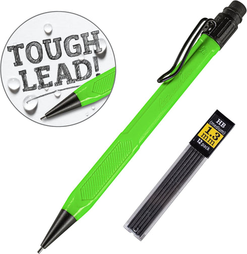 Rite in the Rain Weatherproof Mechanical Pencil, Hi-Viz Green Barrel, 1.3mm Dark Lead, 12 Refills (No. HV15)