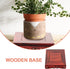4.09X4.09X1.29 Inch SOLUSTRE Wood Base Display Stand Carved Wooden Pedestal Riser for Teapot Planter Crafts Home