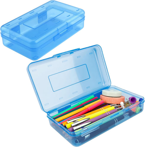 Pencil Box, Clear Pencil Case, Large Capacity Plastic Hard Pencils Case Crayon