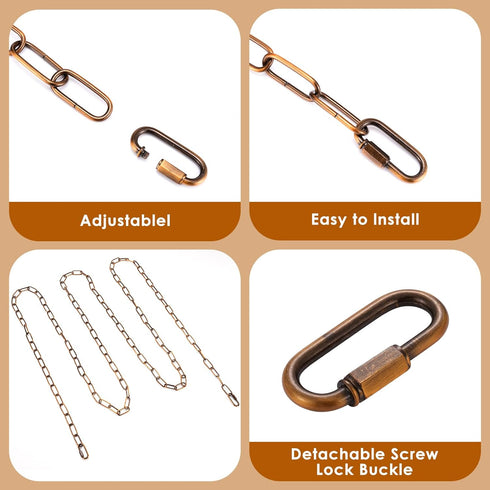 12 50LB, Canomo feet Pendant Light Fixture Chain Adjustable Lighting Hanging Chain with Connection Locks