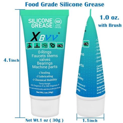 Food Grade Silicone Grease Lubricant, 4-Pack 1 oz Tubes for Plumber Faucet Valve O-Rings Kit