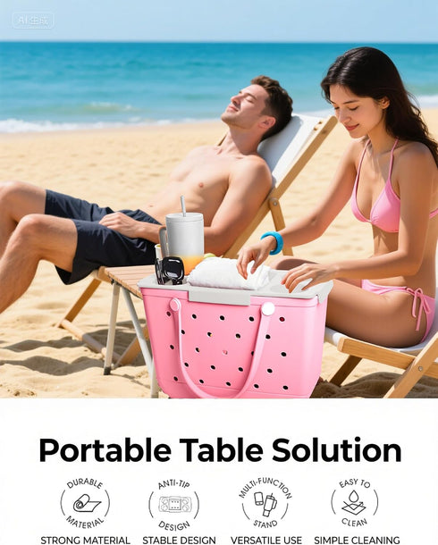 ZYTONGMAO Topper Tray for Bogg Bag Large Accessories - Waterproof EVA Table Top Organizer Tote Lid with Cup Holder