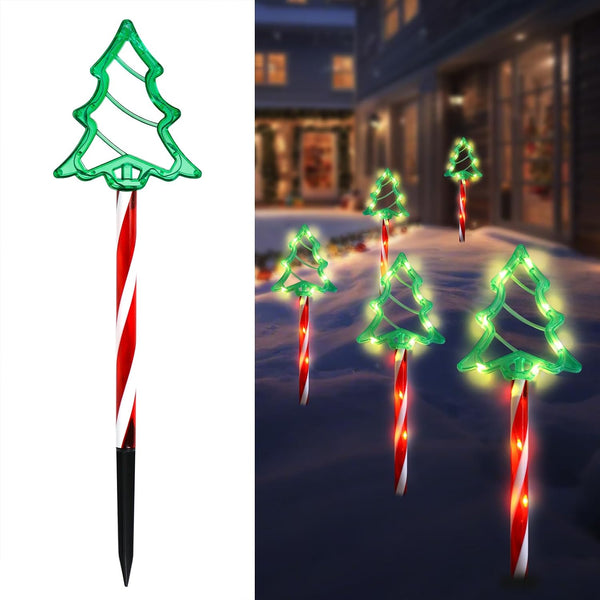 Christmas Tree Outline Solar Lights 5 Pack, 17 Cute Size Pine Tree