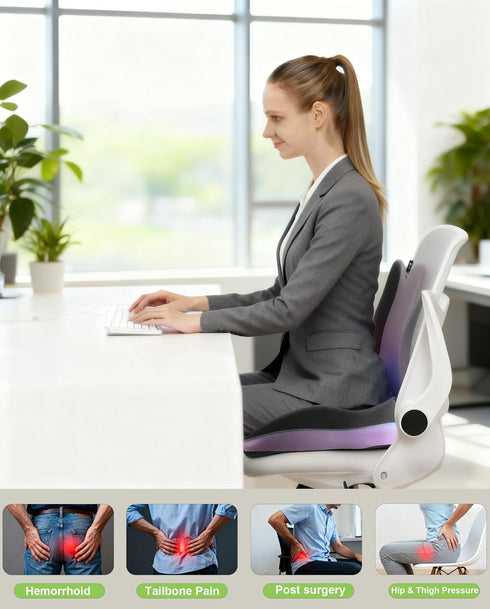 Hsiock Seat Cushion for Office Chair High Density Memory Foam for Long Sitting, Non Slip Bottom Seat Cushion