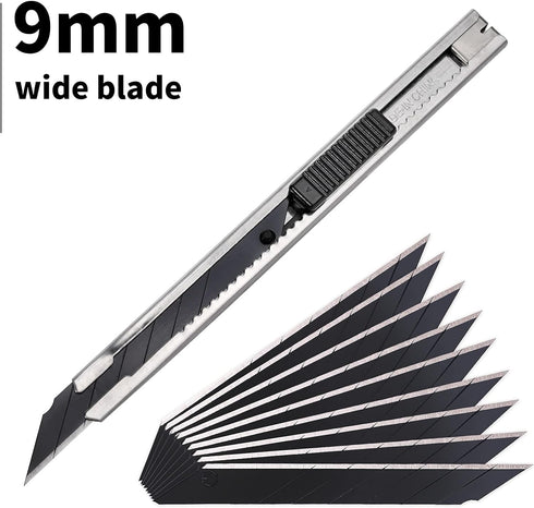 Gomake 9mm Utility Knife Replacement Blades, 30 Degree Snap Off Carbon Steel Blades for Hobby, Craft, Box Cutter, 100PCS