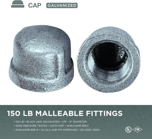 Everflow GMCP0014-10 Galvanized Malleable Cap