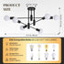 6-Light Sputnik Light Fixture, Solid Matte Black Mid-Century Modern Chandelier for Dining Room, Kitchen, Living Room