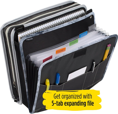 Five Star 2 Inch Sewn Zipper Binder, 3 Ring Binder with 4 Inch Capacity, Assorted Colors, 1 Count