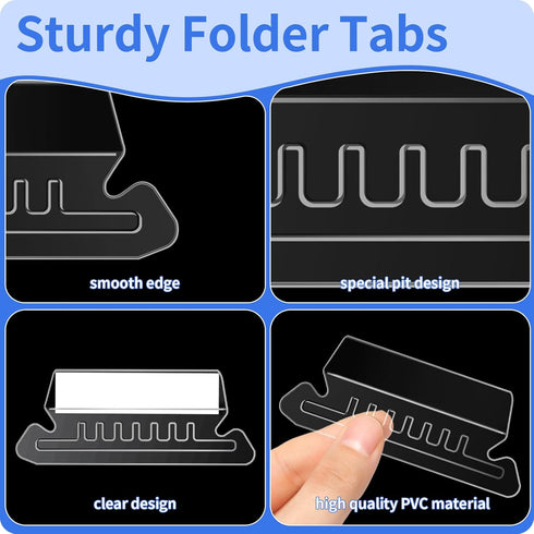 Hanging File Folder Tabs - 120 Pcs File Tabs and 200 Pcs Inserts for Hanging Folders