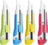 XW 18mm Snap-off Utility Knife, Auto-lock Retractable Box Cutter, Assorted Colors, 12 Blades, 4-Pack