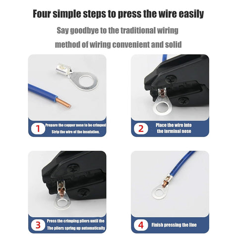 250pcs Non-Insulated Ring Terminals, Copper Connectors AWG22-16 Crimp Ring End Terminal for Electric Wire