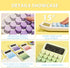 Cute Desktop Mechanical Calculator with 12 Digits Large LCD Display, Big Buttons for Office Home School (Purple)