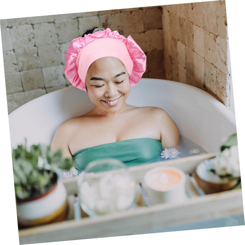 3pcs Satin Sleep Cap for Women Soft Night Bonnet with Wide Elastic Band Hair Protector for Sleeping for Curly Hair Care