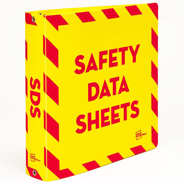 Avery UltraDuty SDS Binder with Chain, 1.5 Inch Slant Rings, Yellow/Red 3 Ring Binder