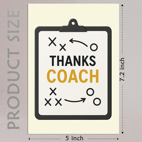 5x7 Inch Cheerin Coach Thank You Card with Envelope - Coaches Appreciation Card for Baseball, Softball, Soccer