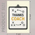 5x7 Inch Cheerin Coach Thank You Card with Envelope - Coaches Appreciation Card for Baseball, Softball, Soccer