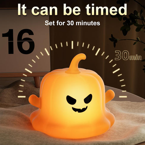 3 Dealswin Christmas Stocking Stuffers Girls Cute Birthday Gift Pumpkin Silicone Night Light for Kids, LED Nursery Lamp