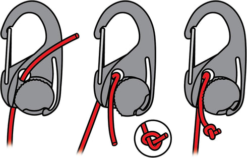 Nite Ize CamJam Cord Tightener, Tie Down Cam Mechanism with Carabiner Clip, Utility Rope & Cord Tightener (4 Pack)