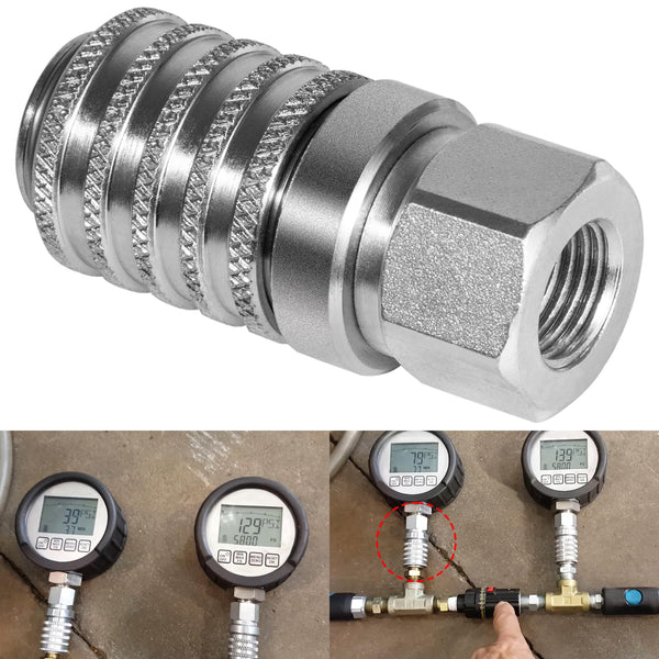 PD242 Series PD Steel Test Port Quick Coupler with Female Pipe Thread, 1/8" Body Size