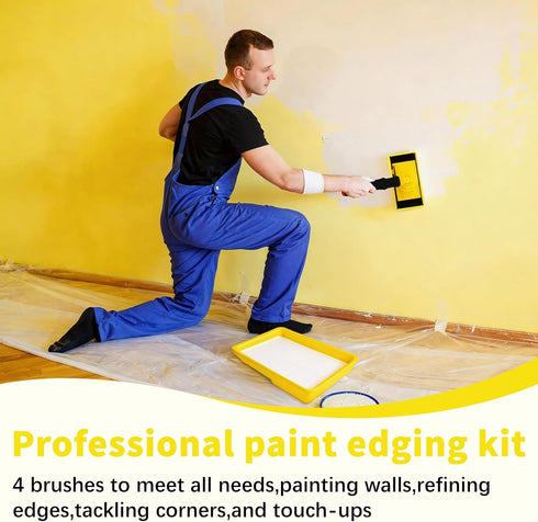 14 4 (7"+4"+1"+V-Corner) 9 360 7" Set Pcs Walls Paint Edger Tool Professional Paint Edger Kit Shape Trim Pads