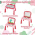 Leopmase 4-in-1 1-3Pink Touch & Learn Activity Desk - Educational Toys with Interactive Learning System Cards and Music