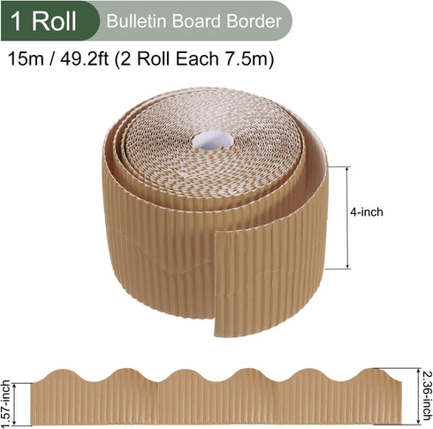 YOKIVE 1 Roll Bulletin Board Border - White Board Trim Edge Scalloped Cork Board Border for Classroom Decor