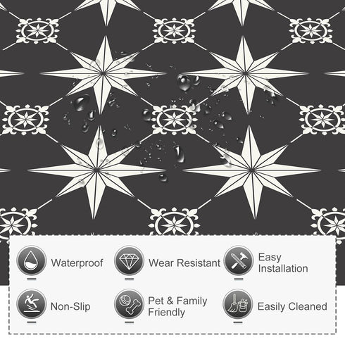 40 7.87" 7.87" MORCART Peel and Stick Floor Tile - PCS, x Vinyl Flooring - Waterproof Self-Adhesive Tile Sticker